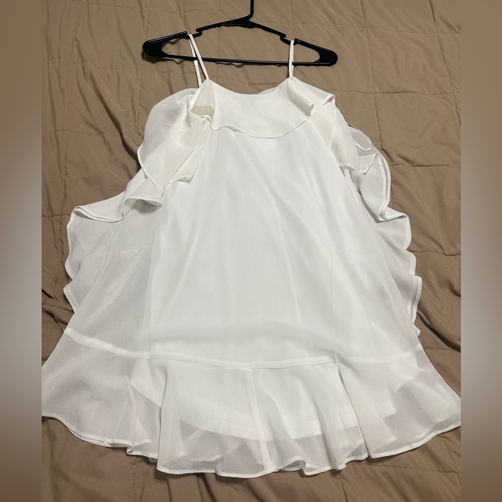 Love Riche White Ruffled Asymmetrical Sundress - Picture 4 of 4